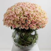 Pink Roses in Round Vase